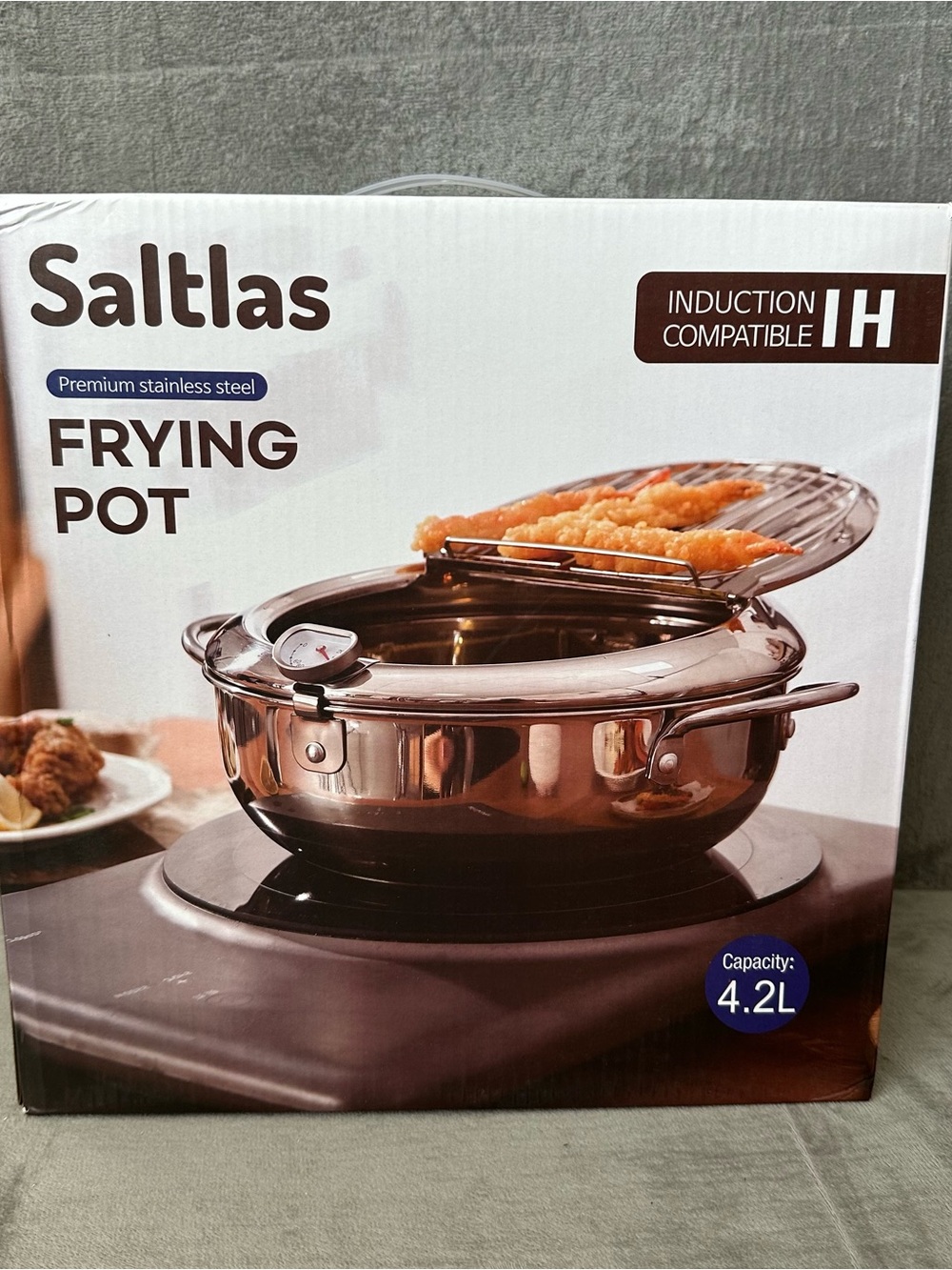 Stainless Steel Copper-Finish Frying Pot - 4.2L